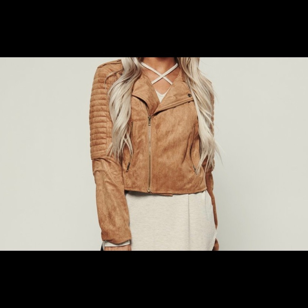 NanaMacs FAUX SUEDE MOTO JACKET